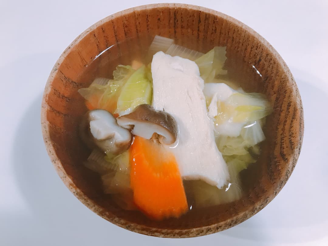 とりと野菜の和風スープの完成写真