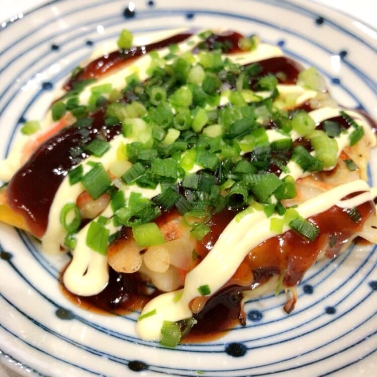 いかの天ぷら入りお好み焼き♪の完成写真