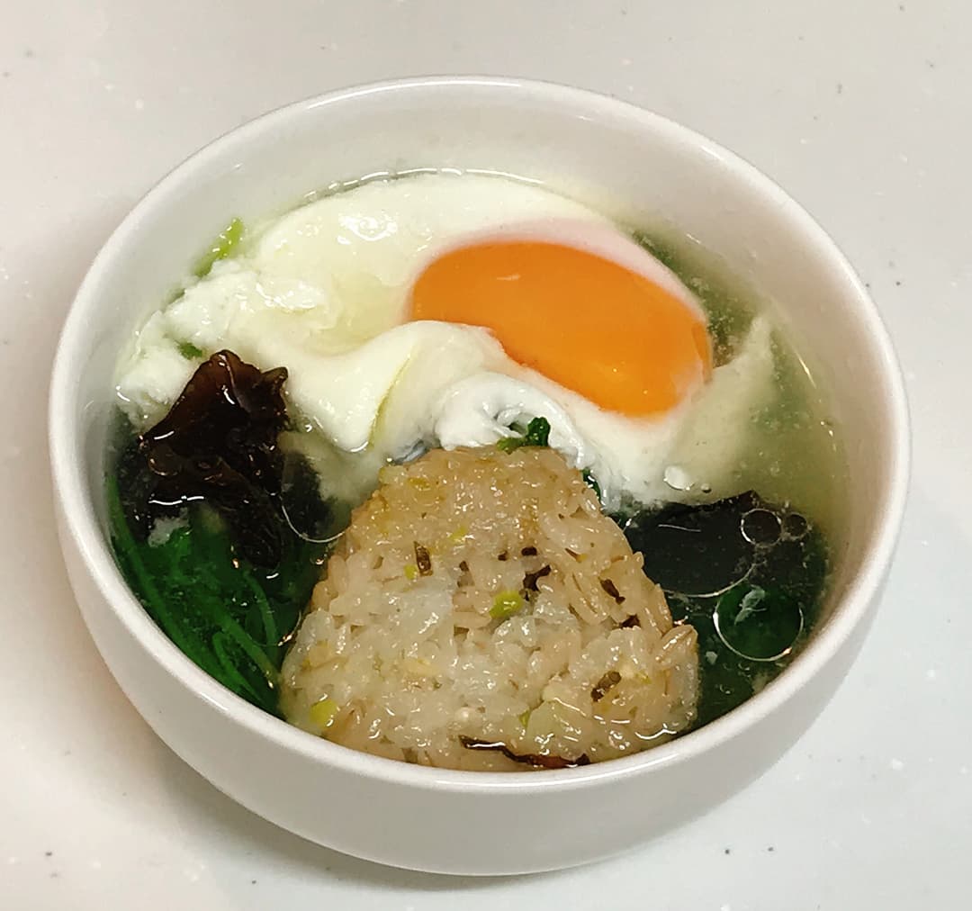 スープと枝豆こんぶの快腸ランチの完成写真