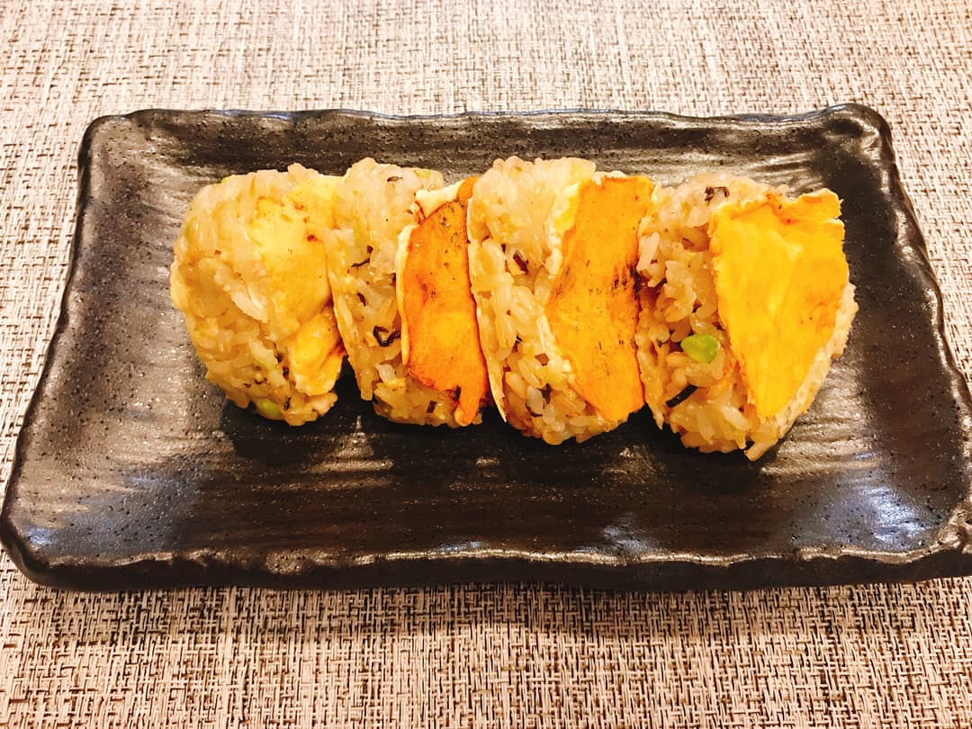 パリパリチーズ枝豆こんぶおにぎりの完成写真