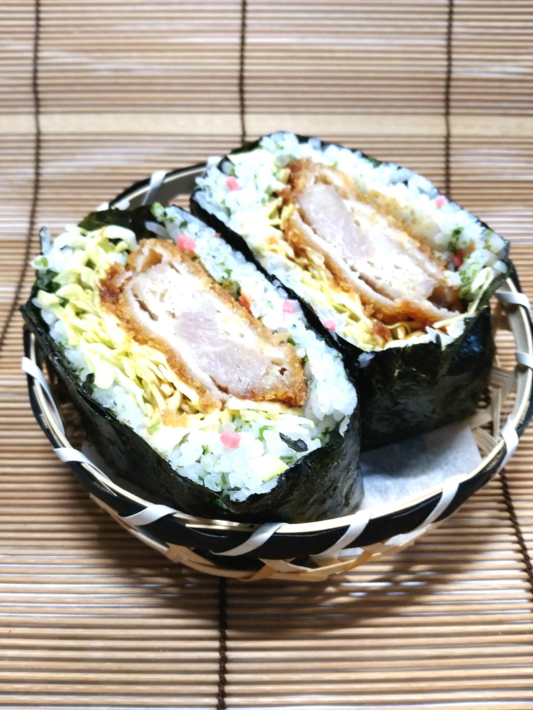 カツおにぎらず ~お好み焼き風~の完成写真