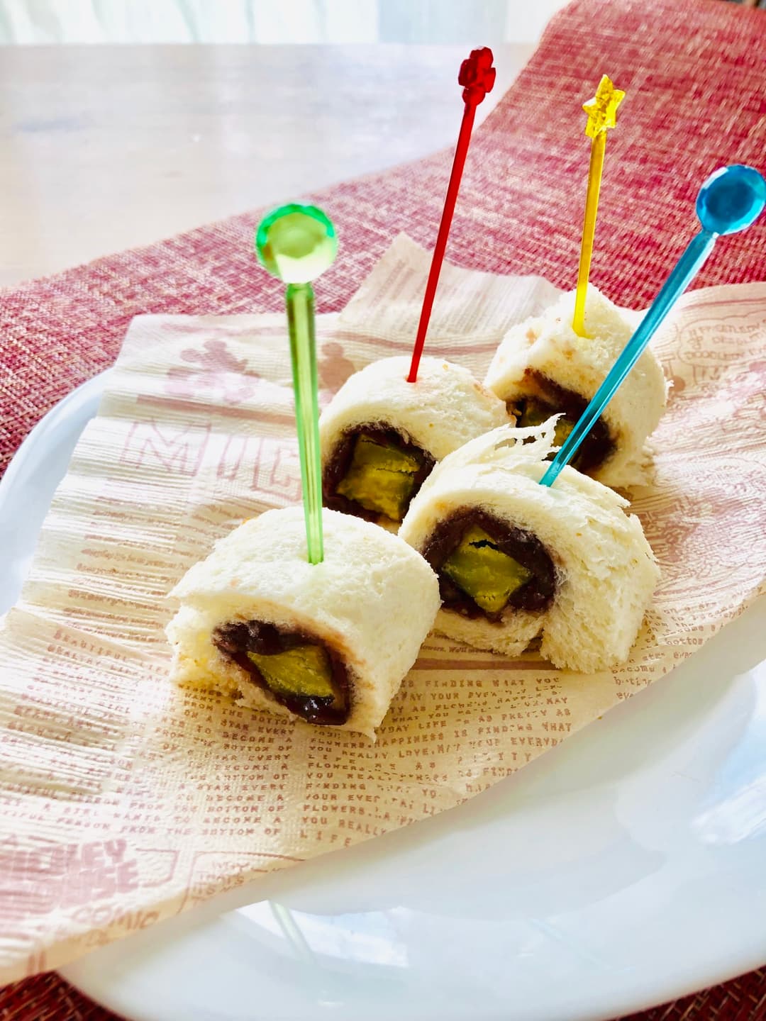 スティックポテトとあんこのクルクル巻きの完成写真