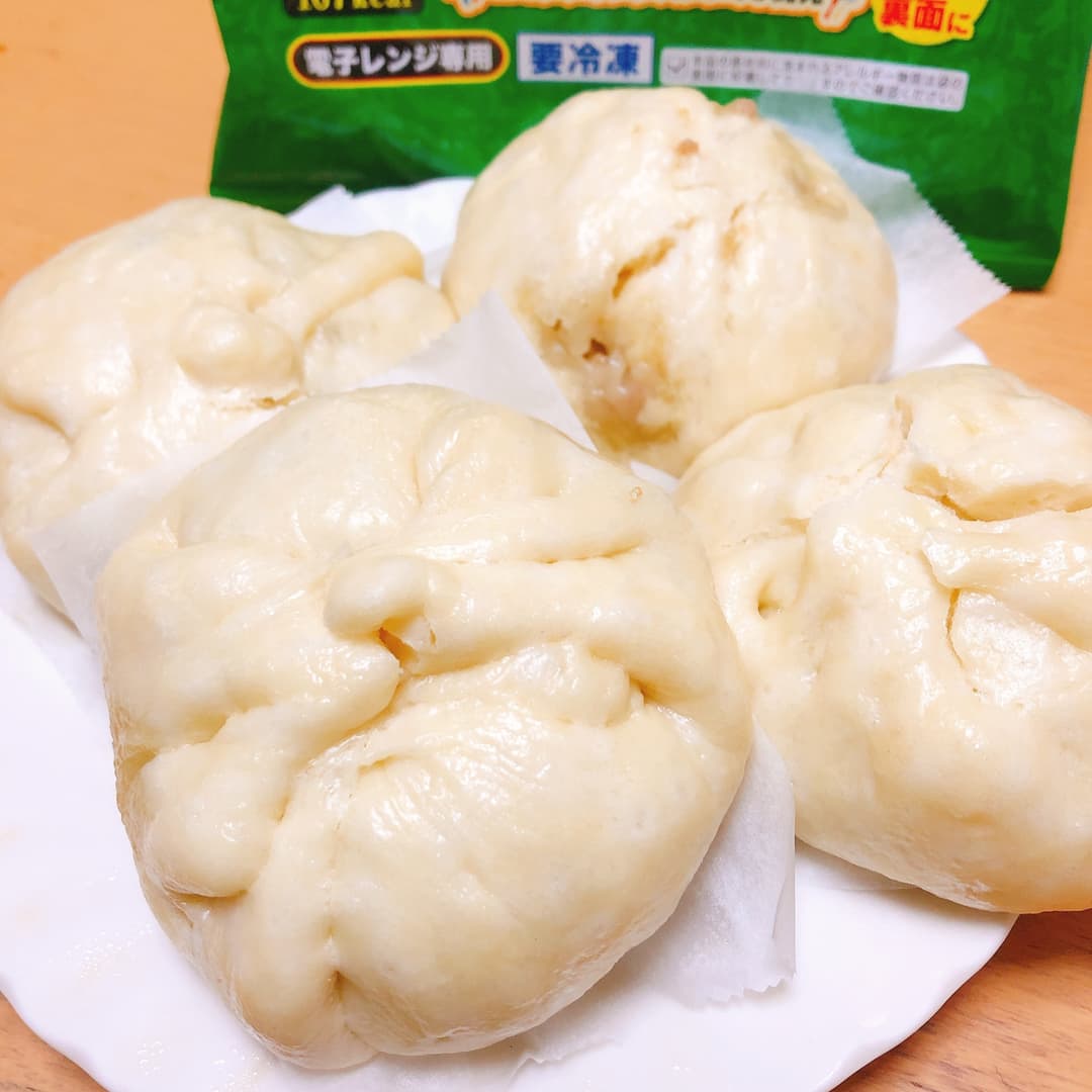 青椒肉絲で肉まんの完成写真