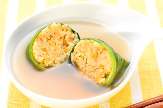 炒飯のレタスロール(茶漬け風)の完成写真