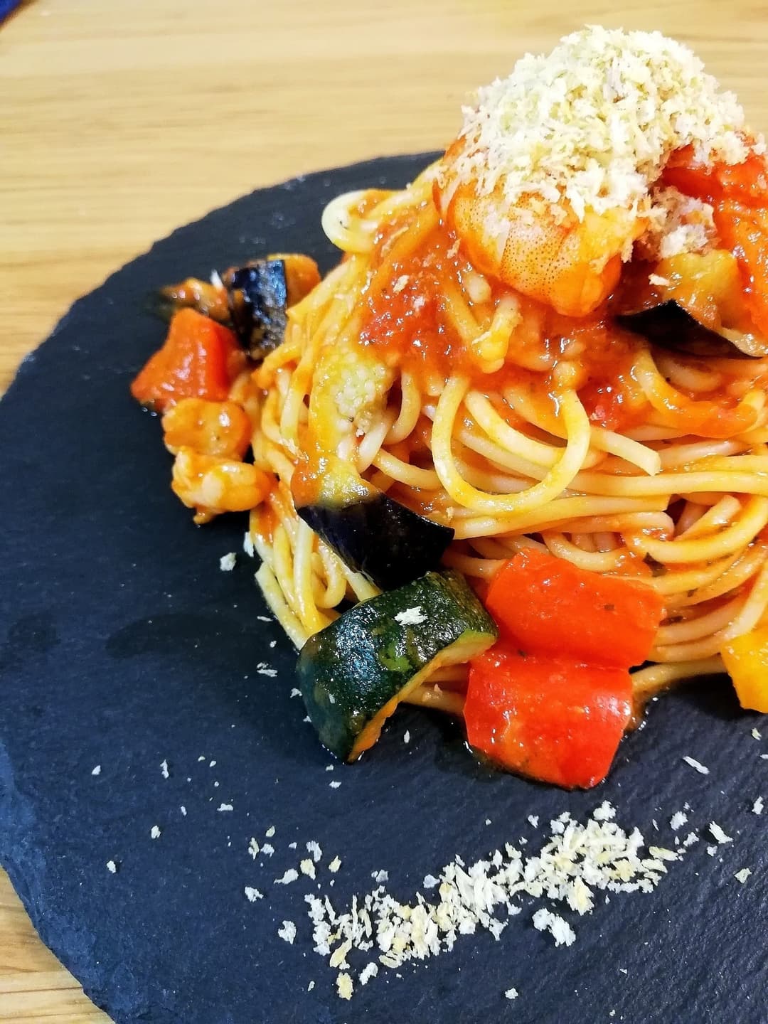 エスニック風海老のパスタの完成写真