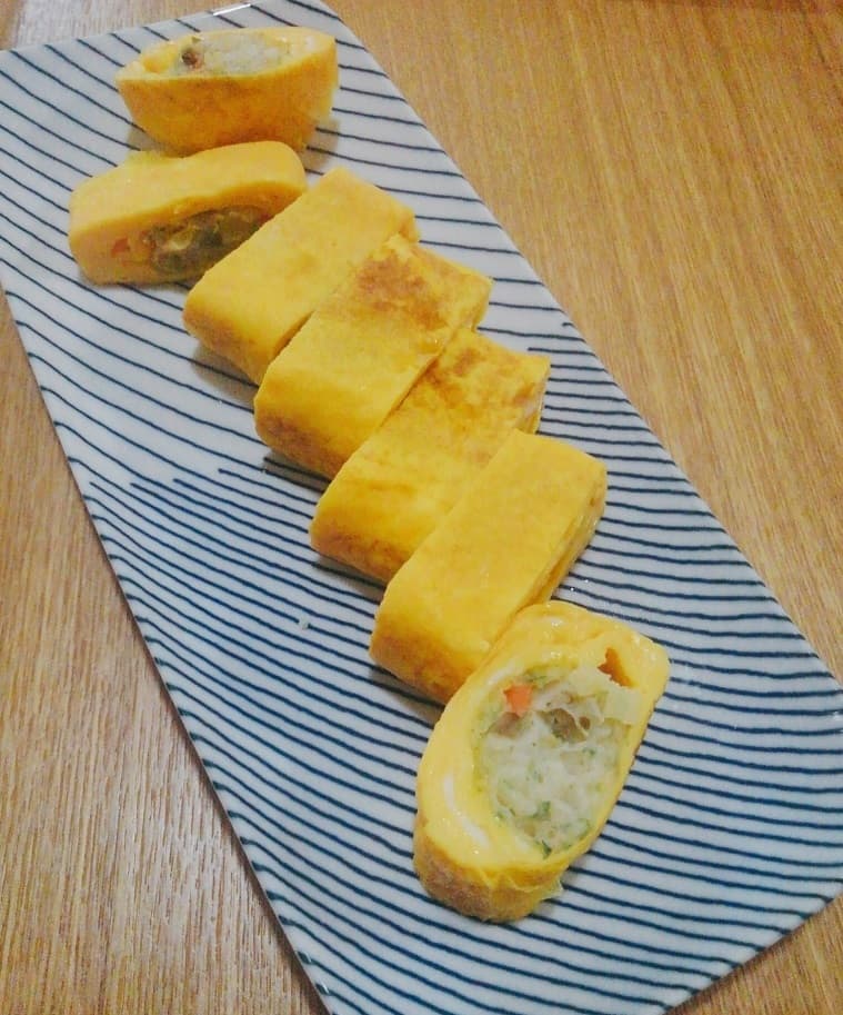 磯辺揚げを包んだ玉子焼きの完成写真
