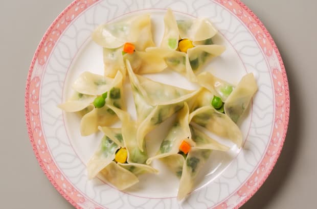チキンのお花餃子の完成写真