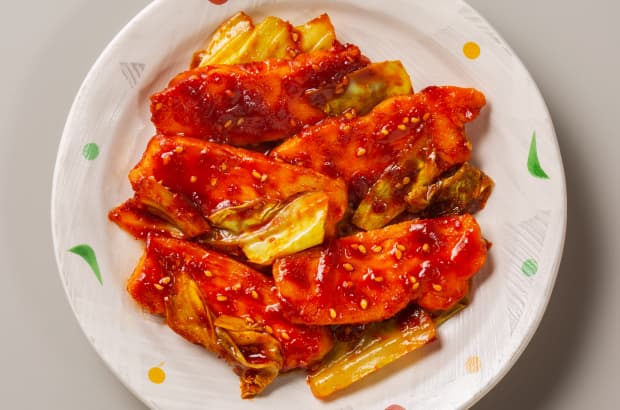 鶏とキャベツの韓国風炒めの完成写真