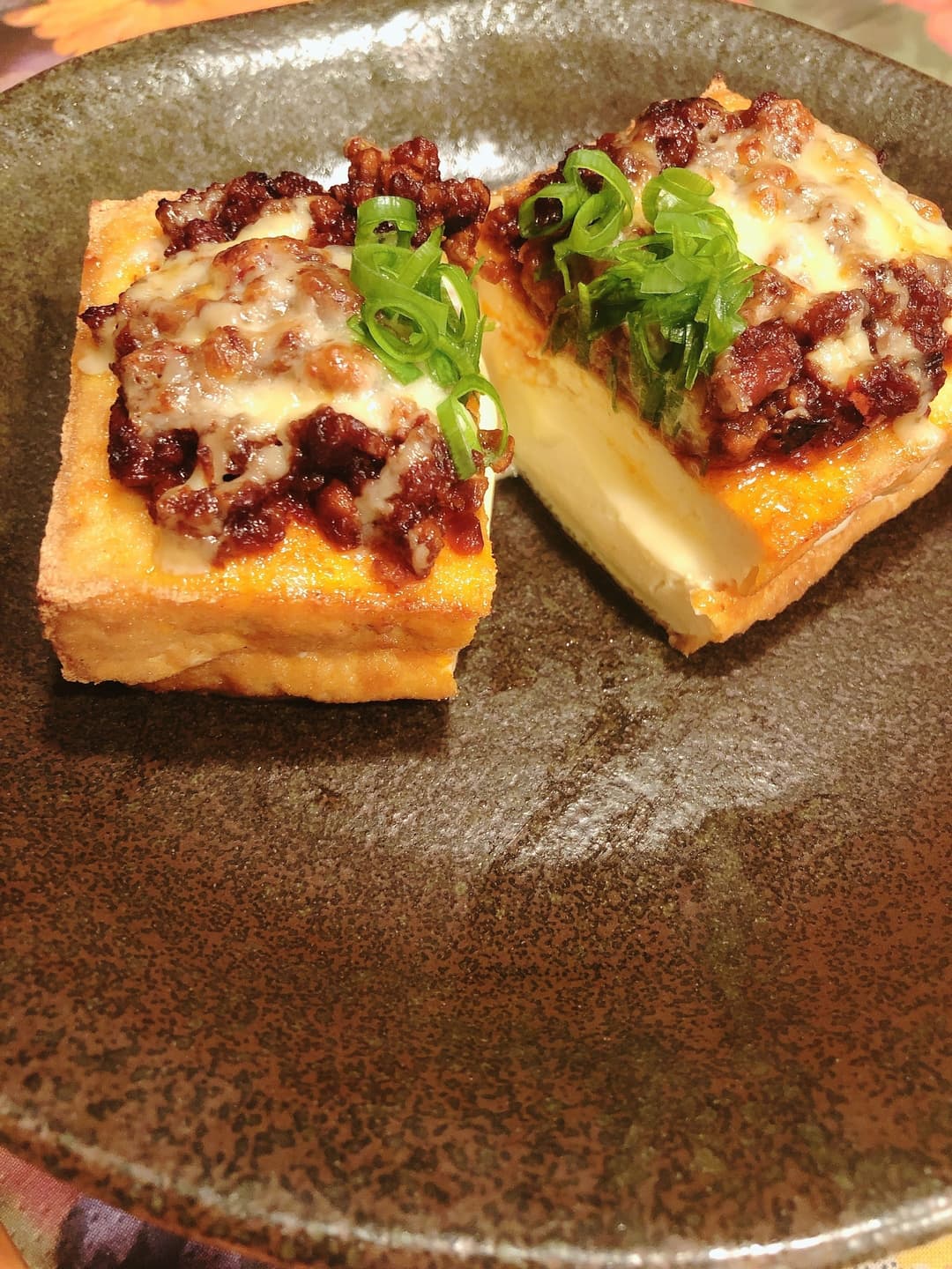 厚揚げで肉そぼろチーズサンドの完成写真