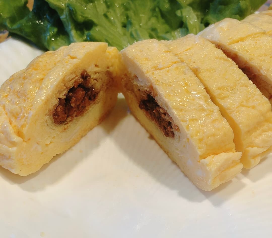 肉そぼろ卵焼きの完成写真