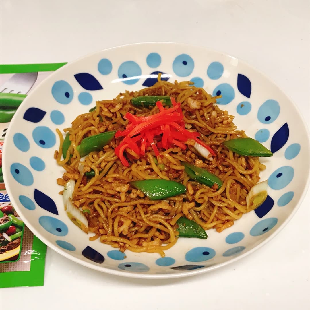 スナップえんどうの焼きそばの完成写真