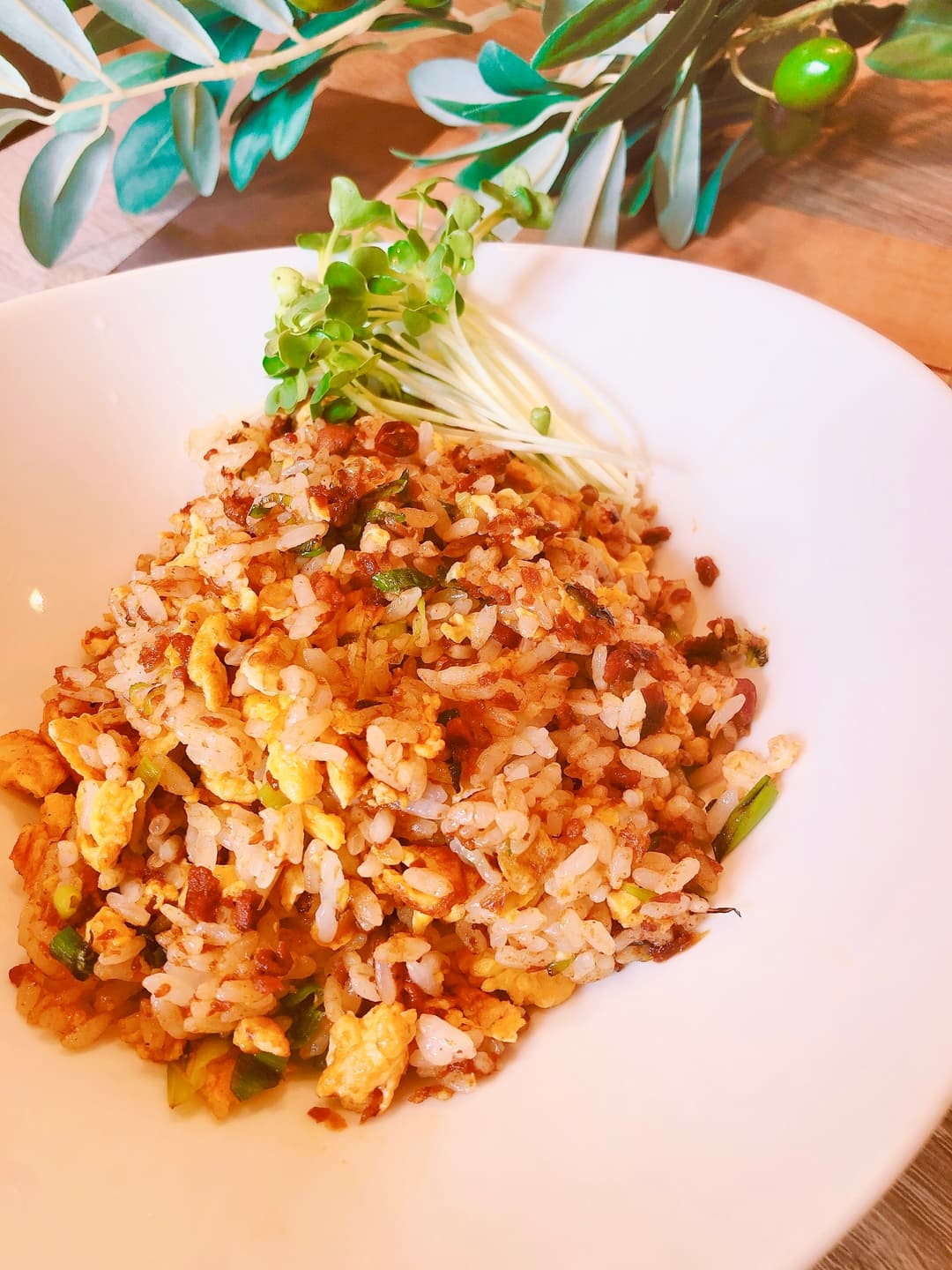 痺れる辛さ!麻辣そぼろ炒飯の完成写真