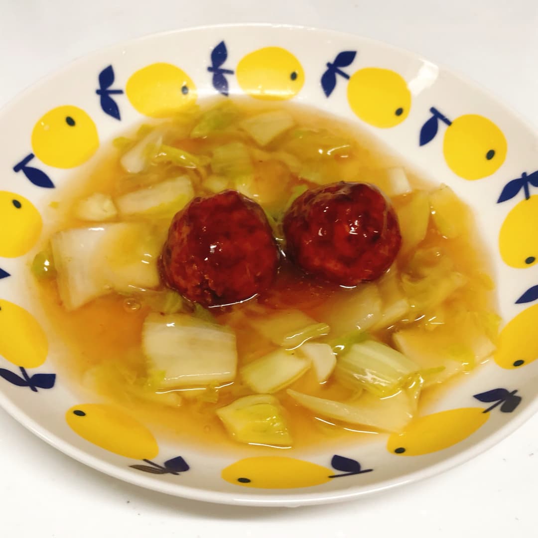 肉団子と白菜のオイスターソース煮の完成写真