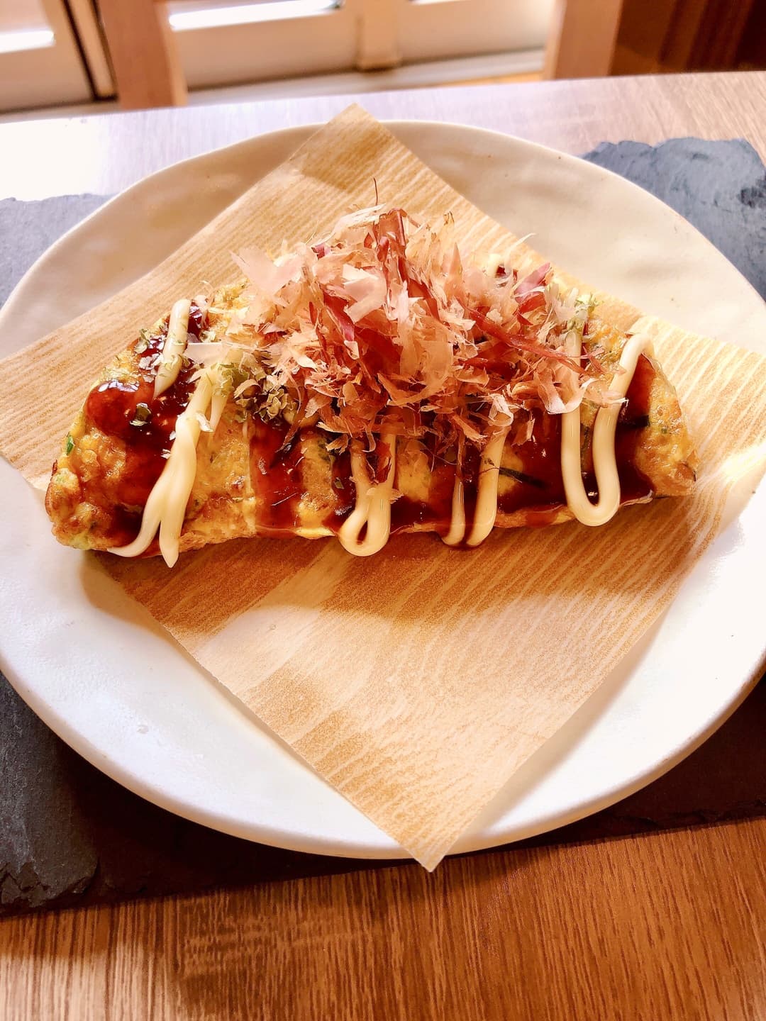 つくねを使ったお好み焼き風の完成写真