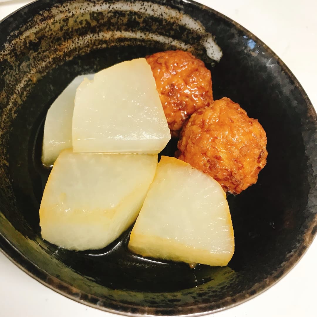 レンジで作る肉団子と大根の煮物の完成写真