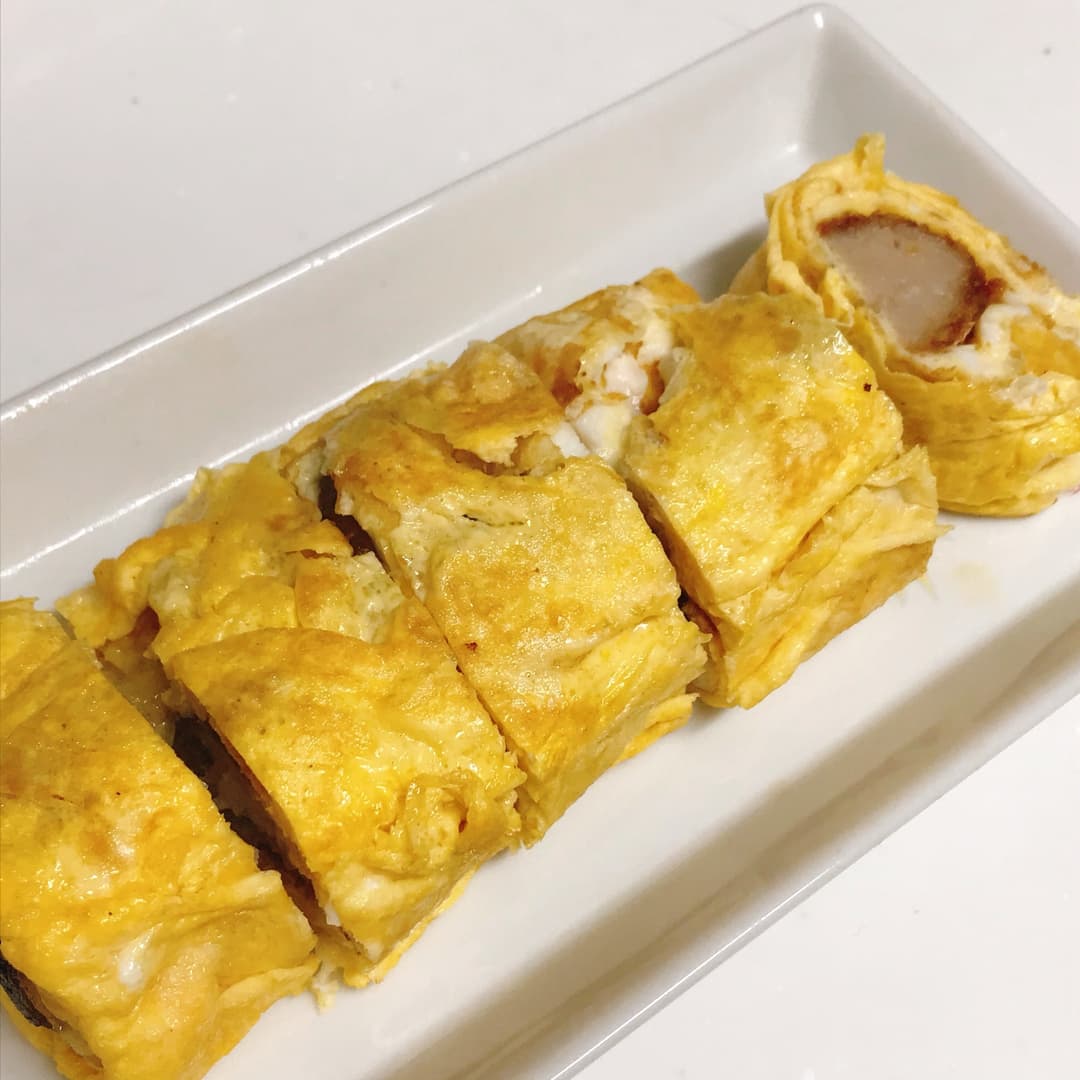 名古屋みそカツの卵焼きの完成写真
