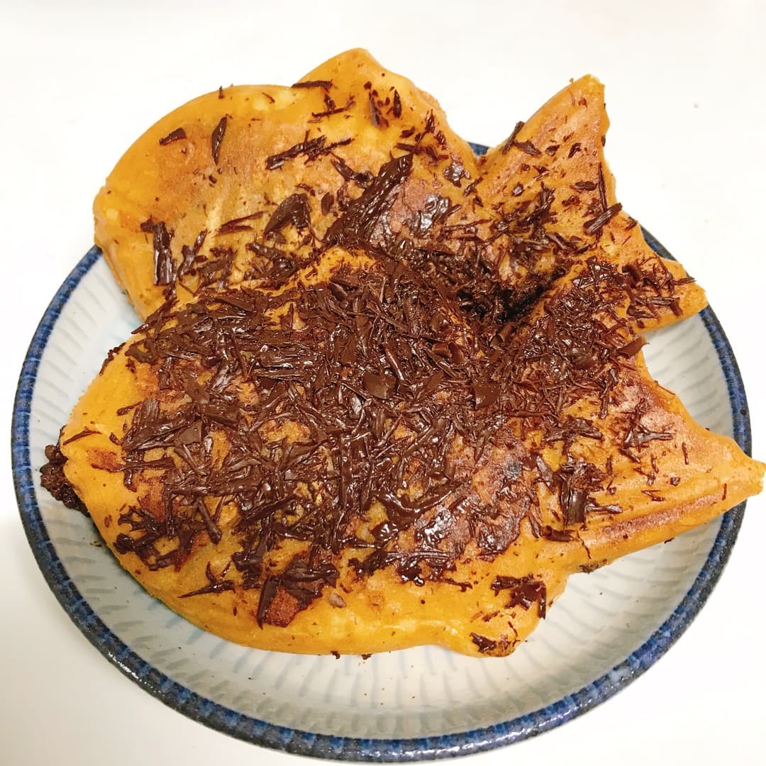 バターで焼いたたいやきチョコの完成写真