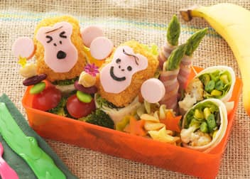 おさるさんのラップサンド弁当の完成写真