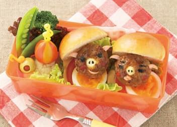 ブヒブヒバーガー弁当の完成写真