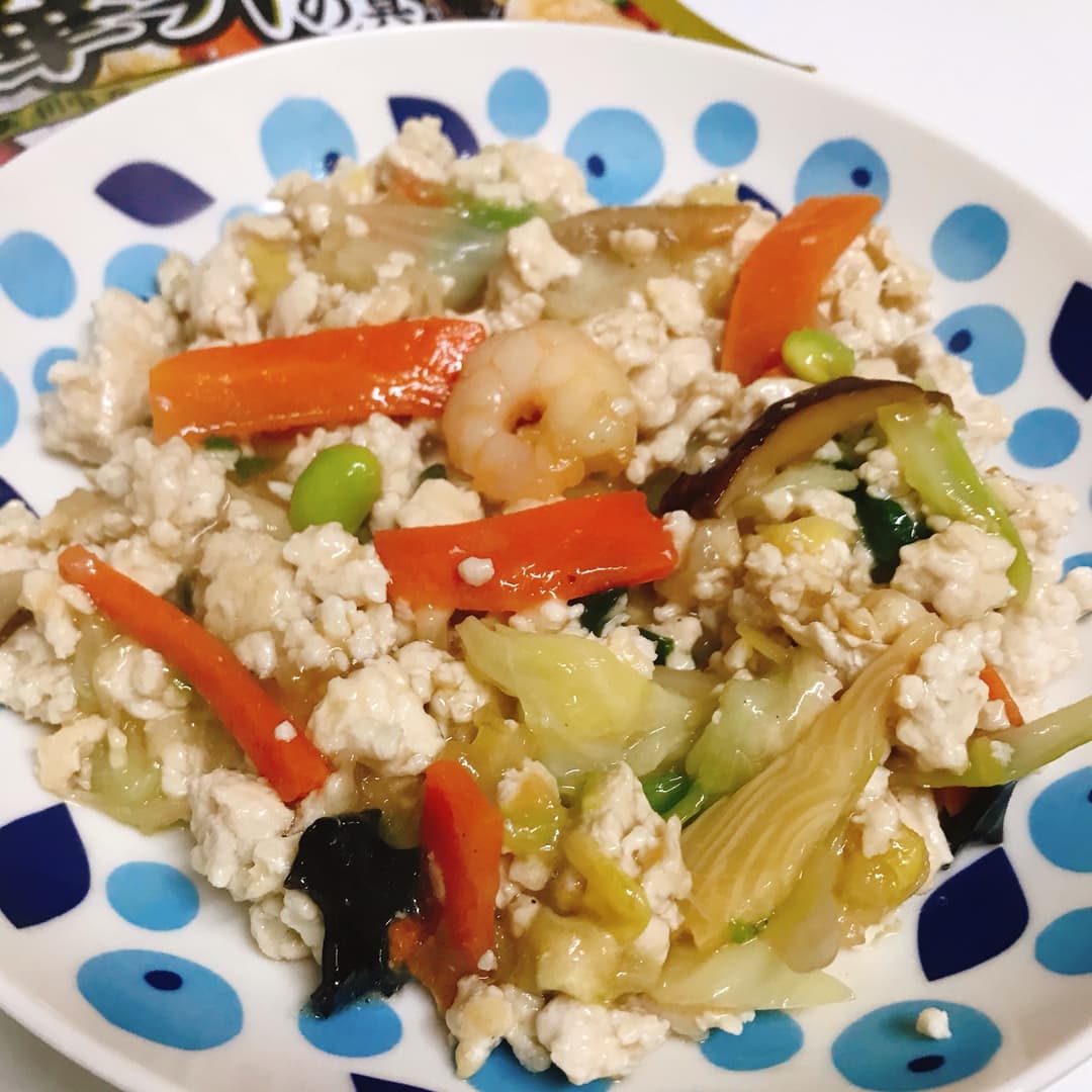 鶏ひき肉の中華生姜炒めの完成写真