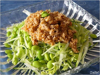えだ豆と野菜の肉みそサラダの完成写真