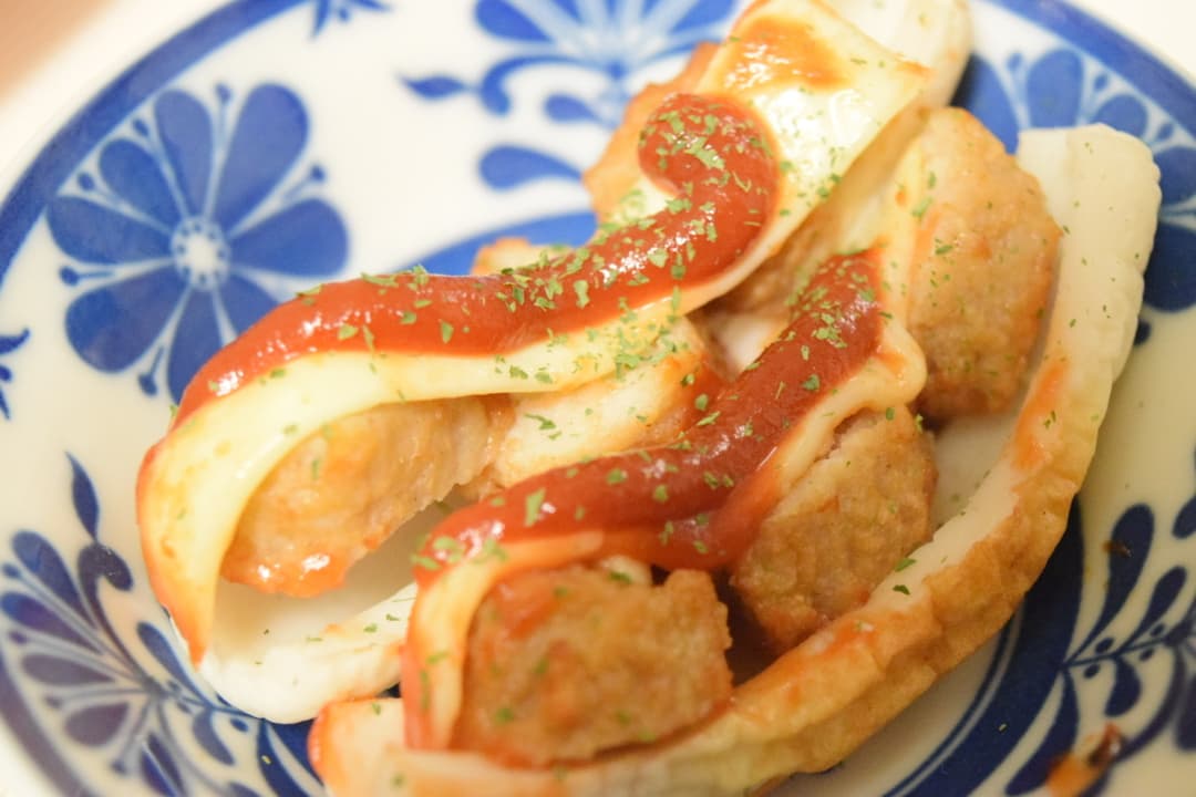 ちくわのミートチーズ焼きの完成写真