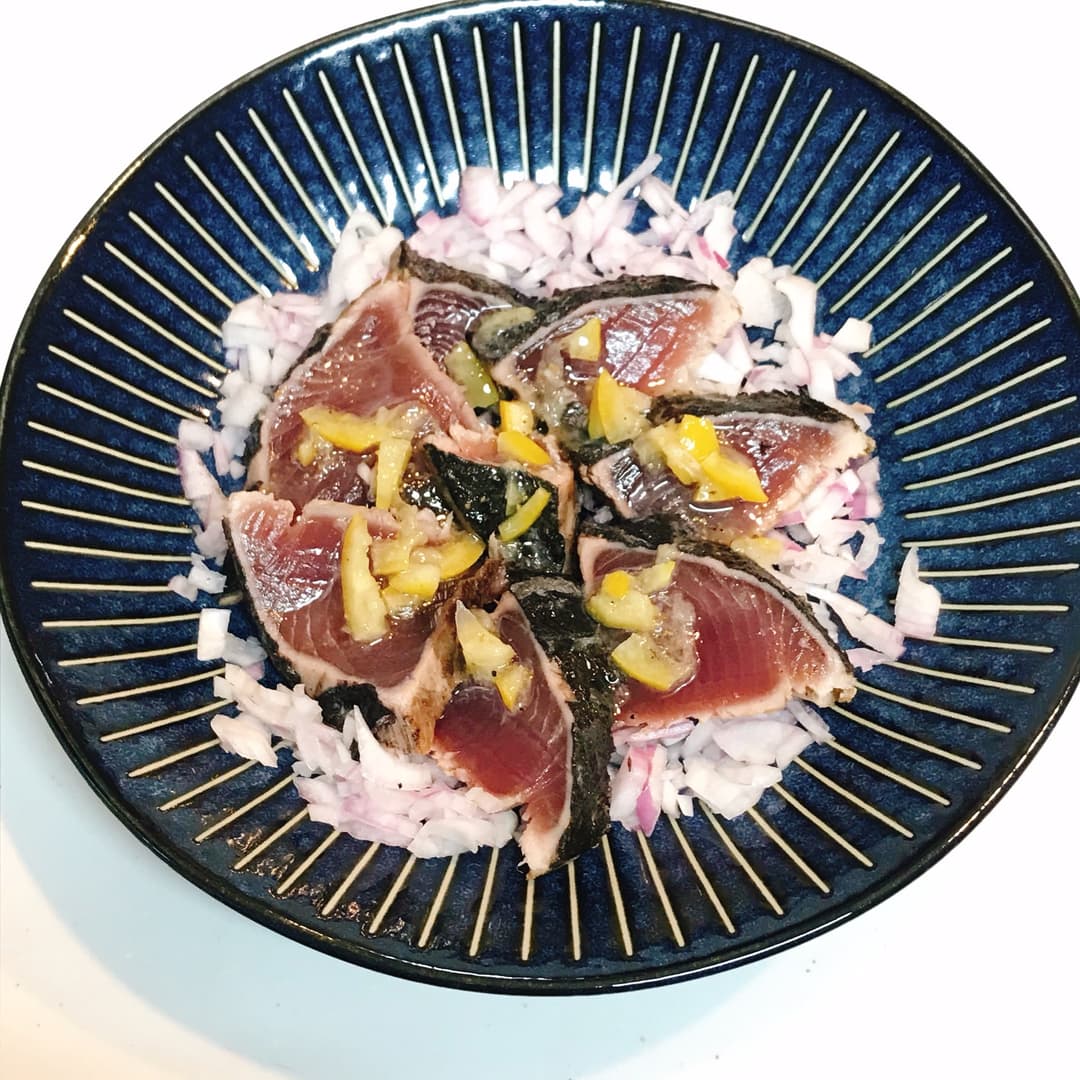 カツオのたたきレモンだれの完成写真