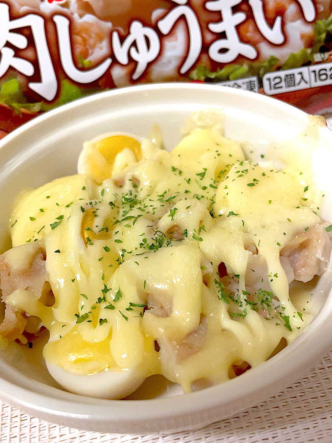 肉しゅうまいのうずらチーズ焼きの完成写真