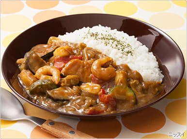 夏野菜のシーフードカレーの完成写真