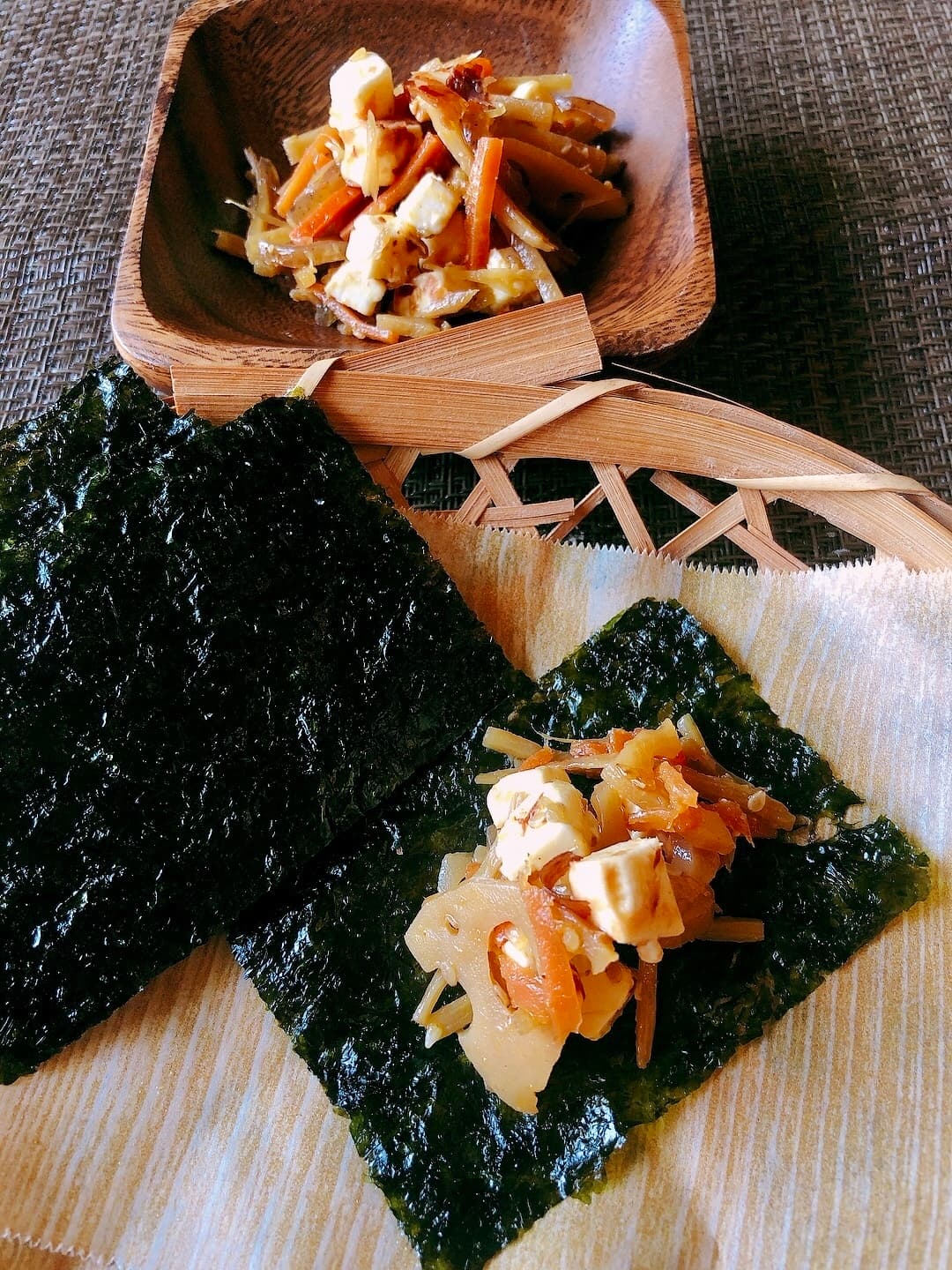 金平ごぼうのクリチおかか和えの完成写真