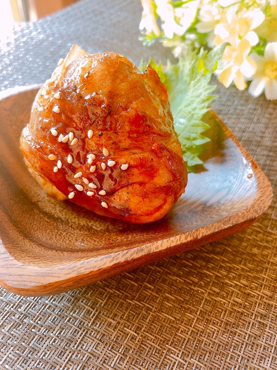 枝豆昆布の肉巻きおにぎりの完成写真