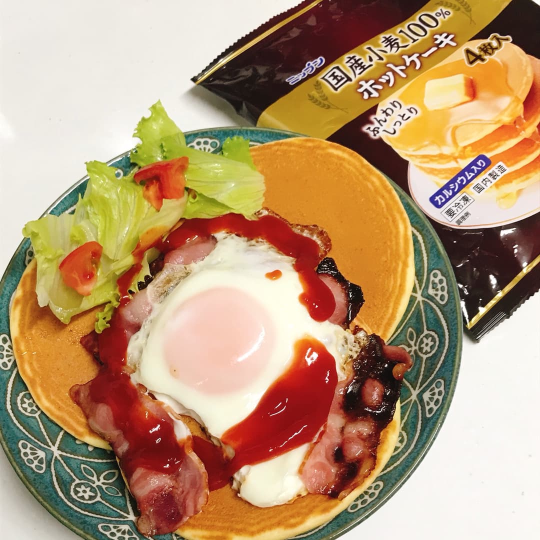 ベーコンエッグホットケーキの完成写真