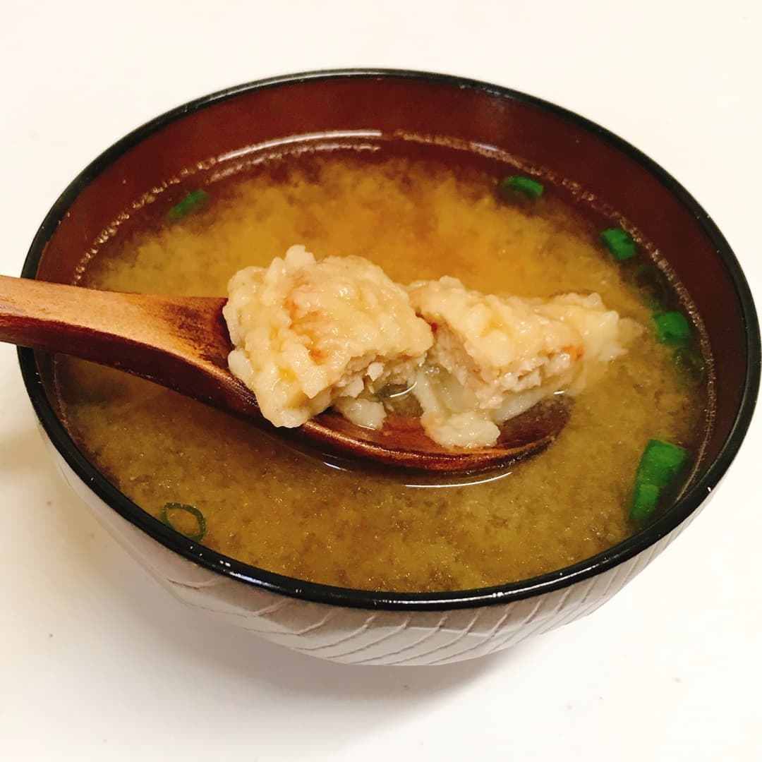 レンジで作るれんこんのお味噌汁の完成写真
