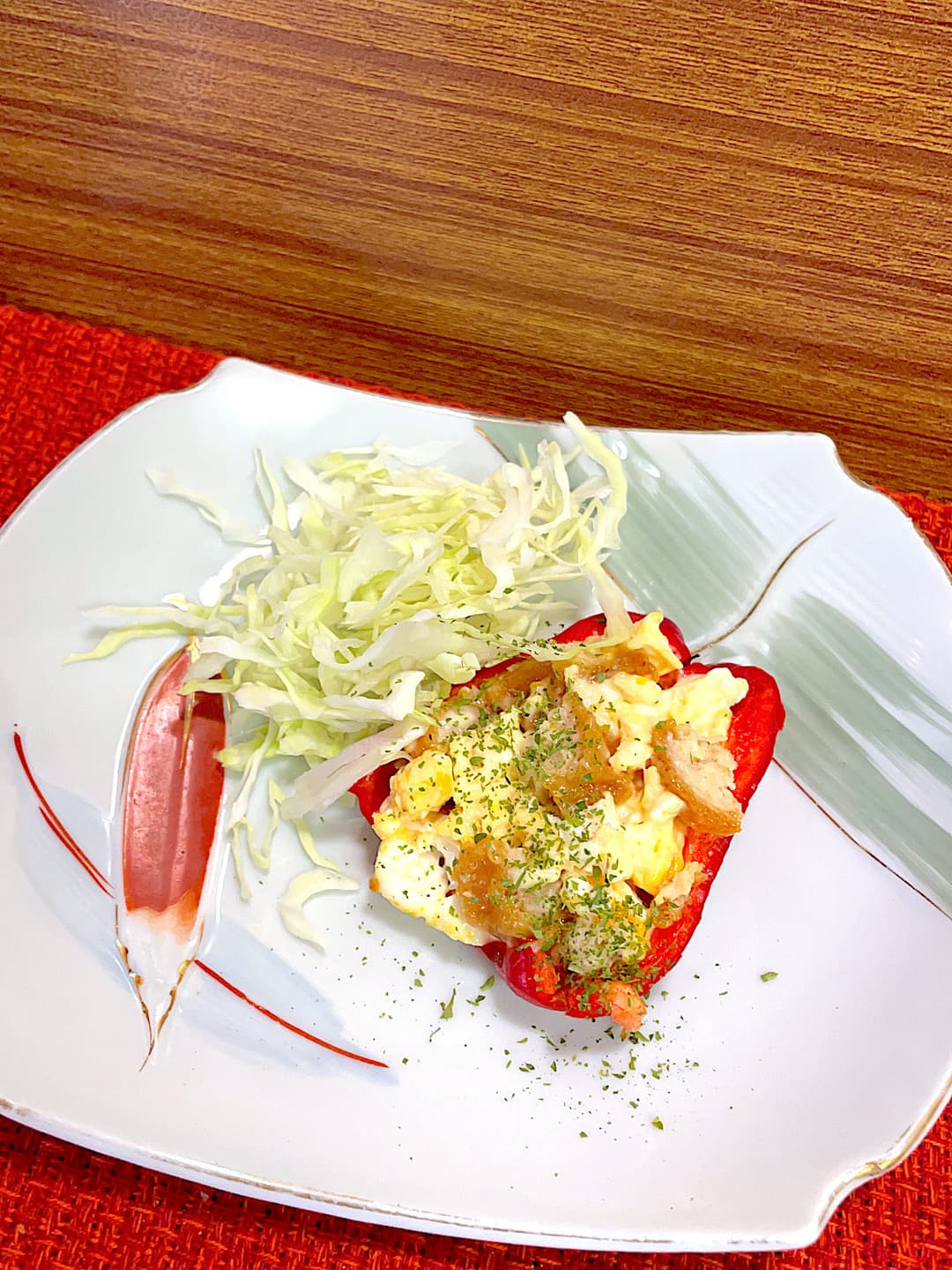 ピーマンのチキン南蛮詰めの完成写真