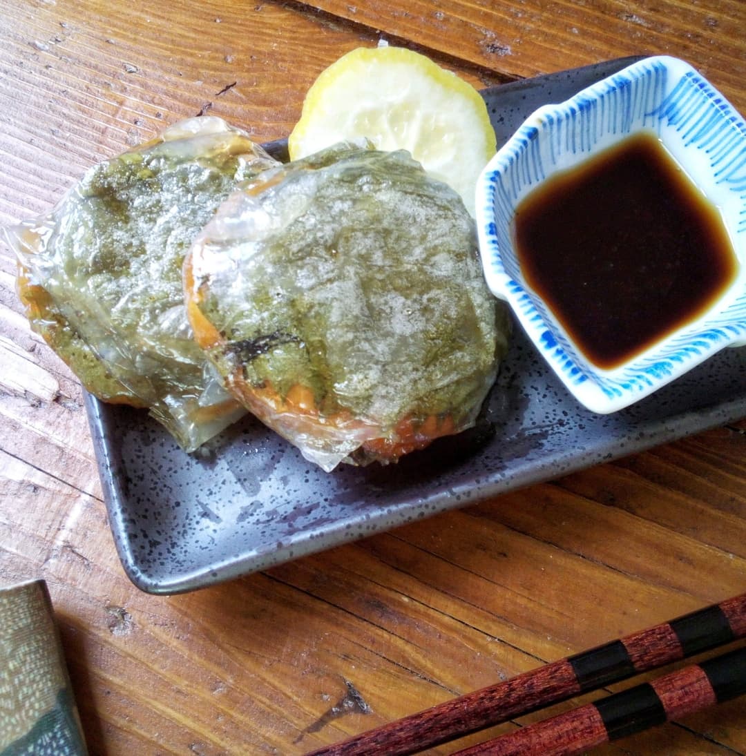 レンコンとひき肉揚げのライスペーパー焼きの完成写真