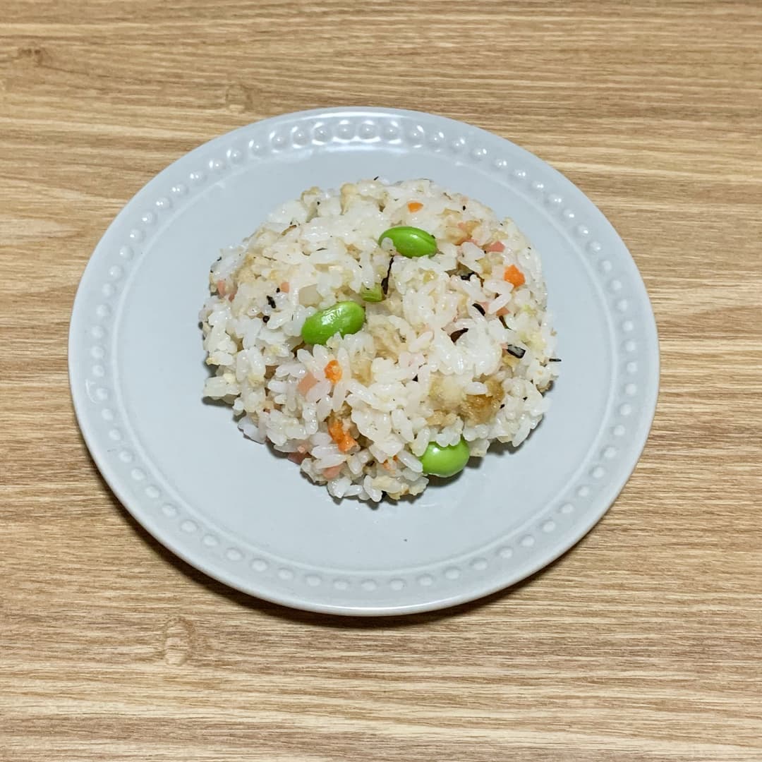 【さっぱりアレンジ】ハンバーグで和風混ぜご飯の完成写真