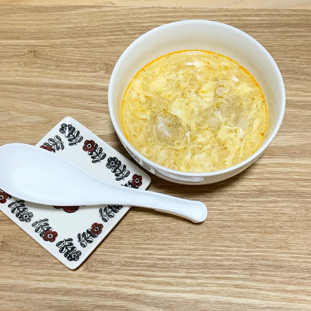 【ピリ辛】シュウマイ入り酸辣湯スープの完成写真