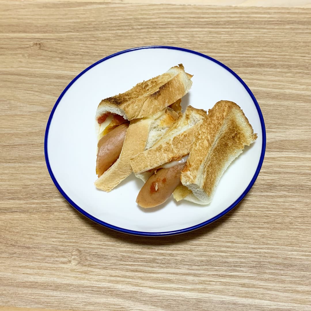 wチーズピザトーストの完成写真