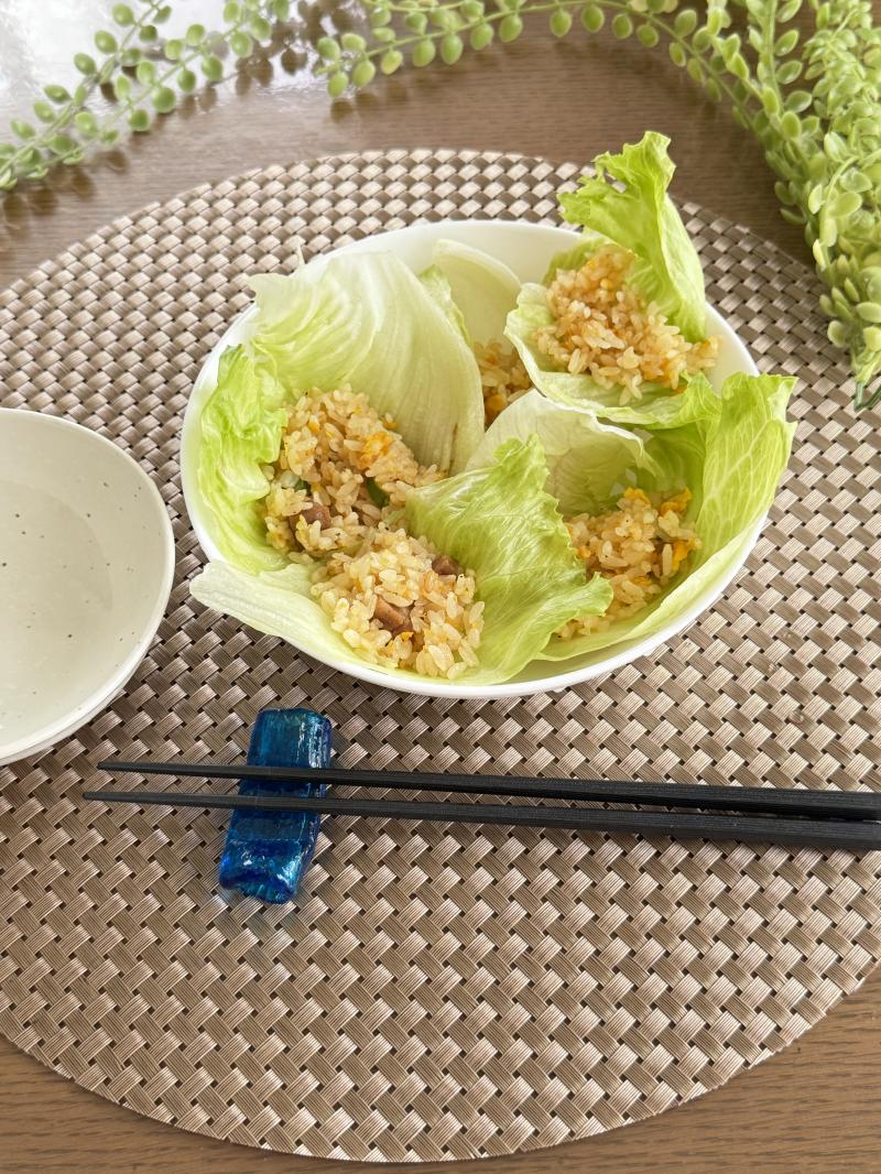 パリッと食べる！レタス包み炒飯の完成写真