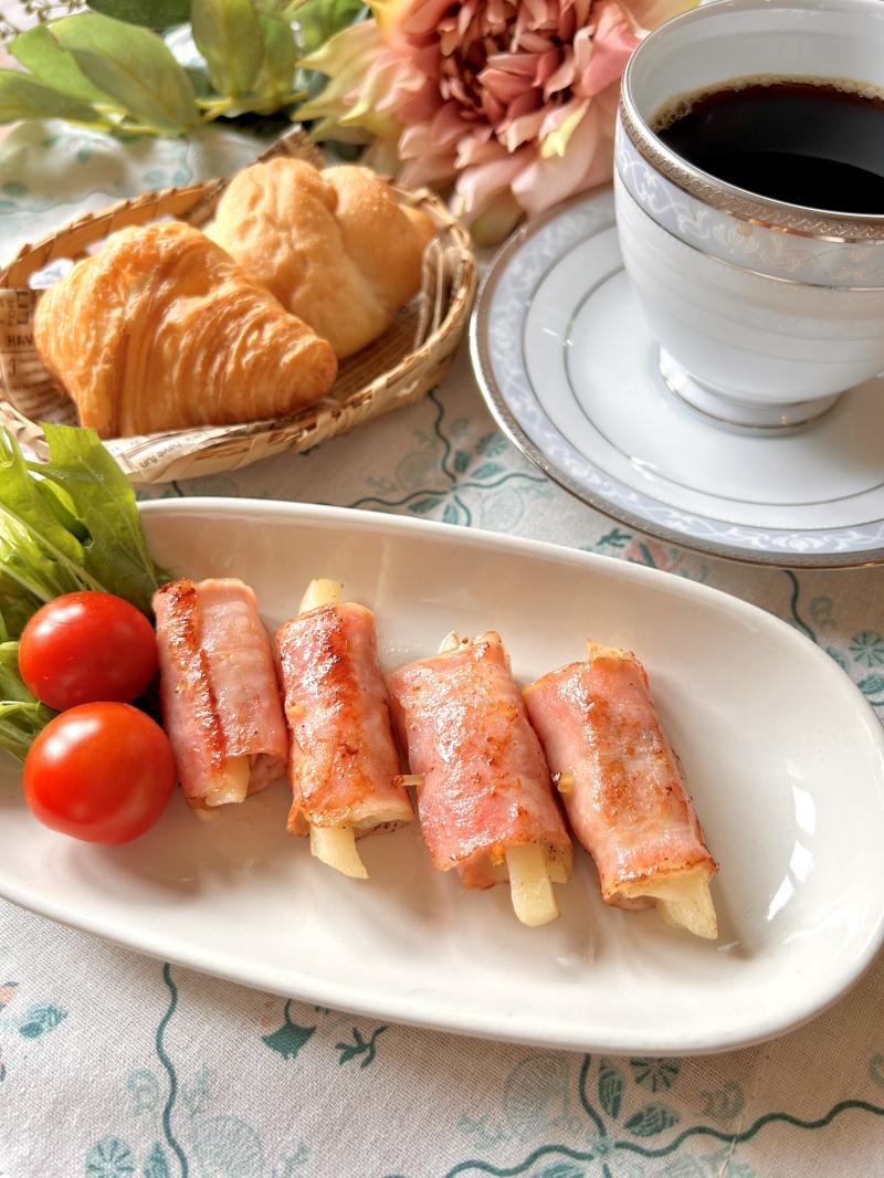 フライドポテトのチーズベーコン巻きの完成写真