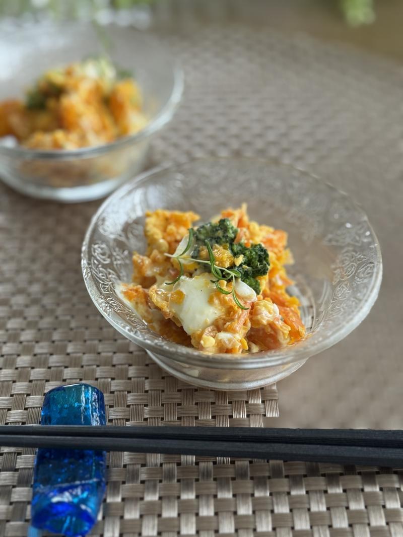 丸ごとにんじんとブロッコリーのサラダの完成写真