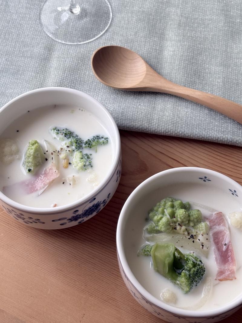 こりこり食感♪野菜の豆乳スープの完成写真