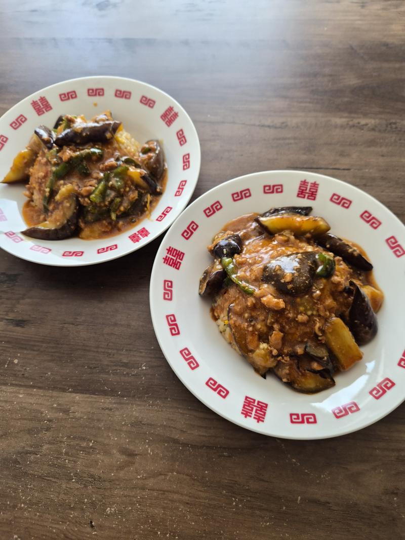 麻婆茄子炒飯の完成写真