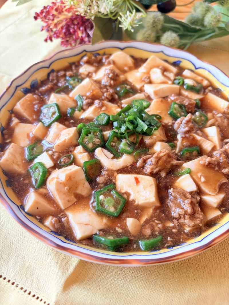 夏のレンジで麻婆豆腐の完成写真