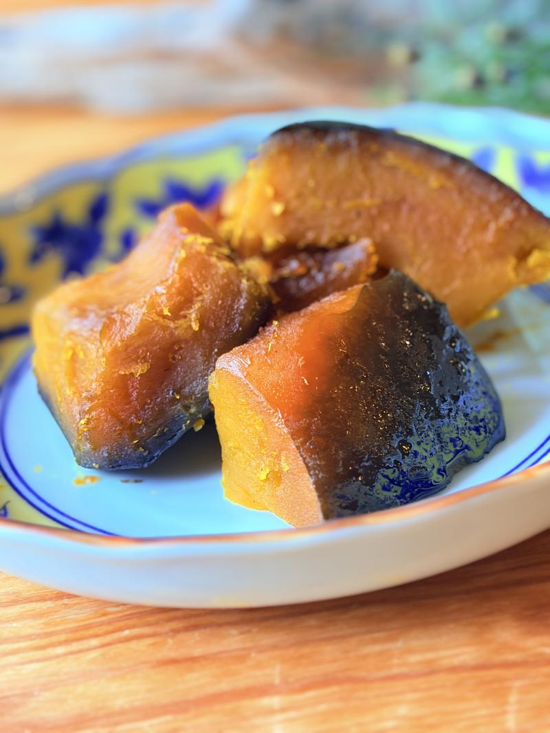 炊飯器でかぼちゃの煮物の完成写真