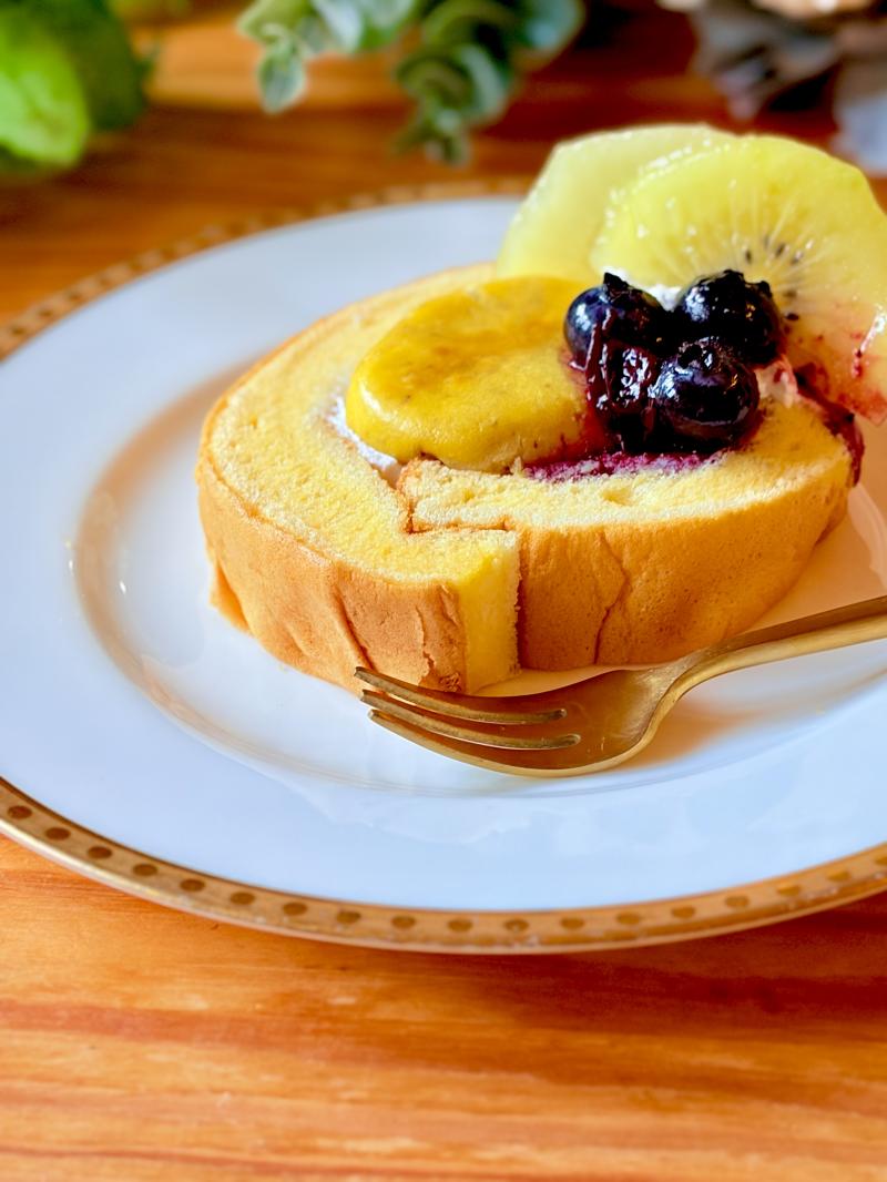 スイートポテトロールケーキの完成写真