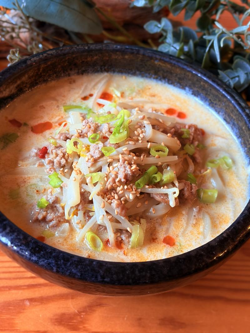 豆乳坦々うどんの完成写真