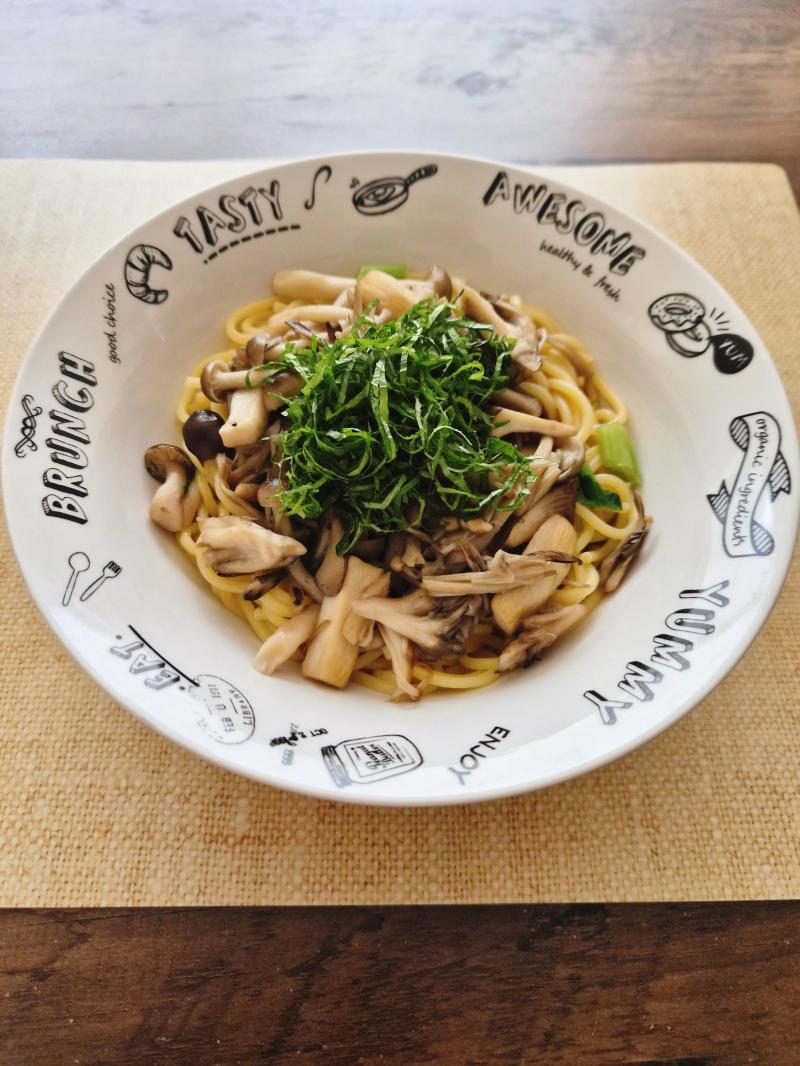 きのこ大葉たっぷり和風パスタの完成写真