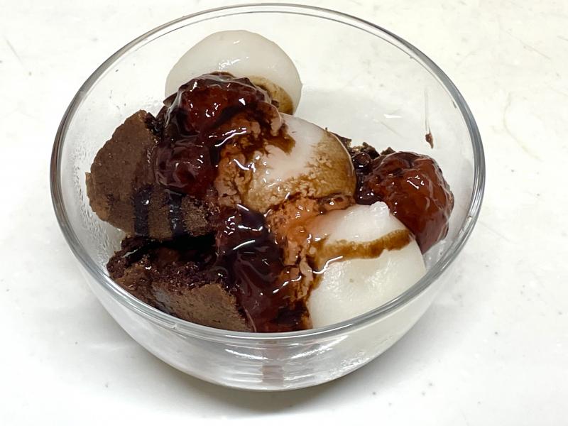 白玉チョコレートがけ今川焼生チョコ仕立ての完成写真