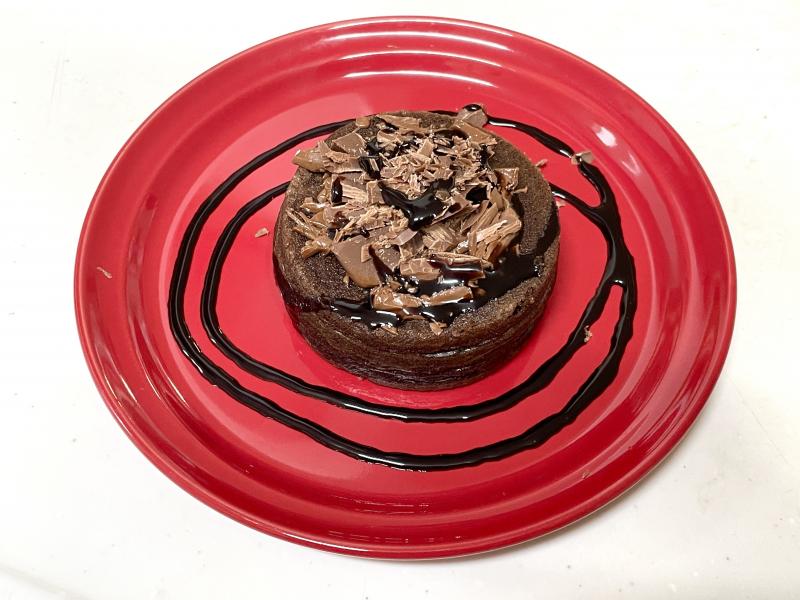 今川焼生チョコ仕立てチョコレートケーキ風の完成写真